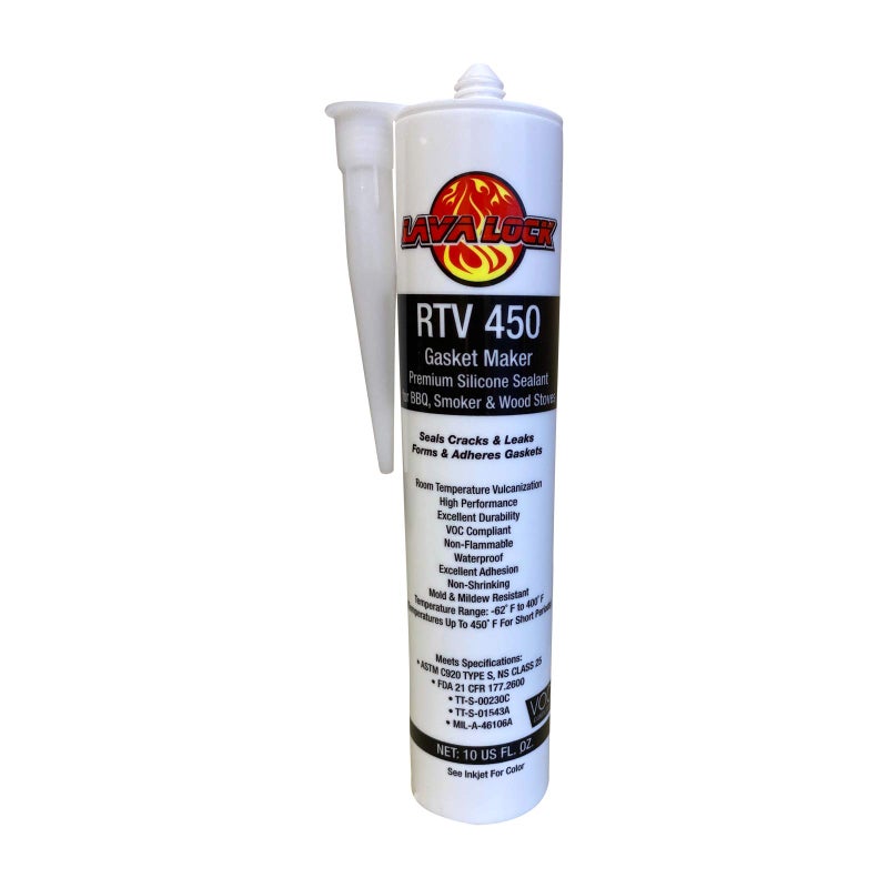 LavaLock RTV High Temp BBQ Smoker Sealer Gasket Adhesive 10 oz Cartridge (450 F - Clear) - Image 1